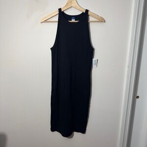 Old Navy Black Ribbed Tank Midi Dress